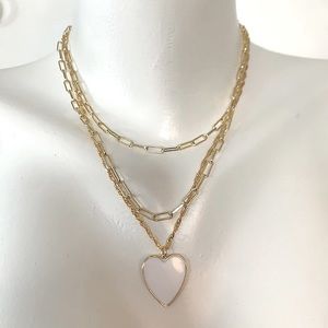 🆕Layered necklace with enamel heart